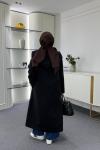 Kapüşonlu Astarlı Trençkot Siyah