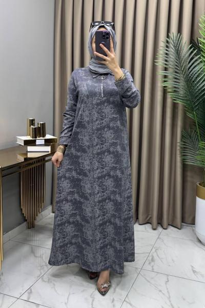 Dicle Elbise Gri