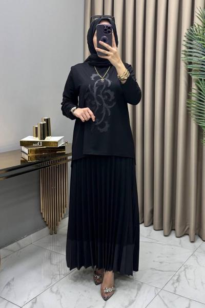 İkra Nakışlı Takım Siyah