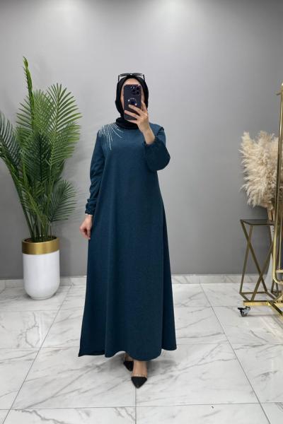 İpek Elbise İndigo