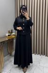 Yasemin Ceket Elbise Takım Siyah