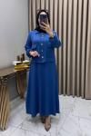 Yasemin Ceket Elbise Takım İndigo