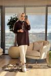 140506 Korsman Flarlı Triko Tunik Kahve