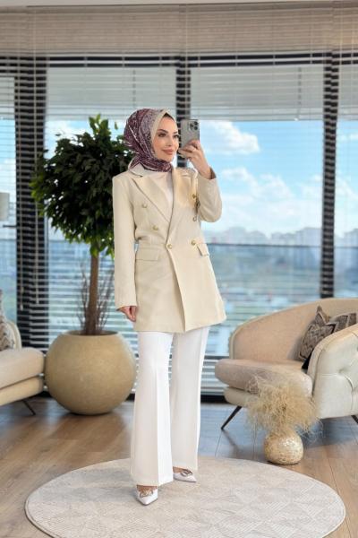 2010 Blazer Ceket Açık Bej