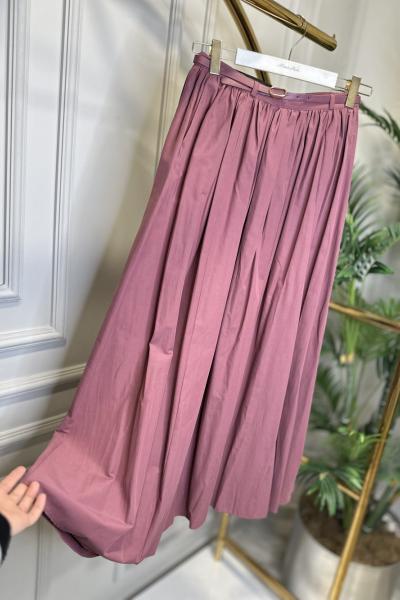 20611 Koton Kemerli Kırşık Etek Gül