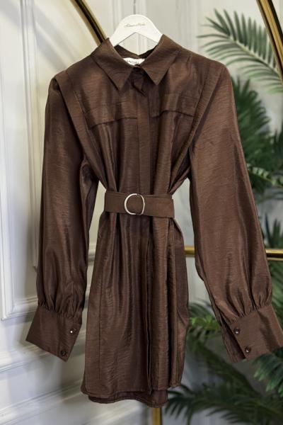 2083 Açelya Gömlek Kahve