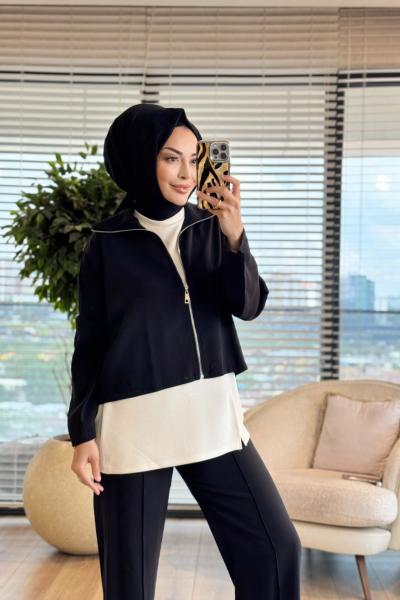 22881 Kolsuz İçlikli 3lü Takım Siyah