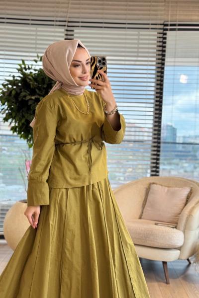 24402 Sandra Bluz Yağ Yeşili