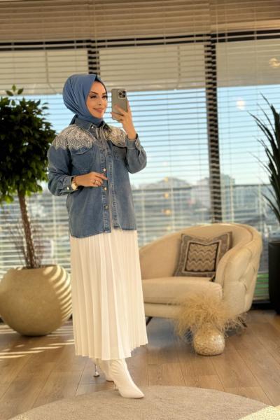 24W2012 Leeds Kot Gömlek Koyu Mavi