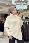2574 Asimetrik Triko Tunik Ekru