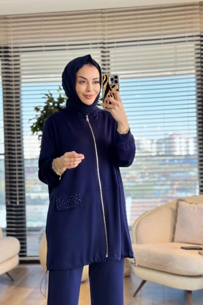 26622 Dilek Osyho Taşlı Takım Lacivert