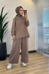 27QW1000 Önü Kuş Nakışlı Sweat Vizon