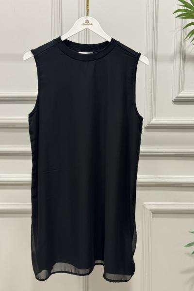 2864 Önü Şifon İçlik Siyah