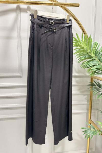 32183 Kemerli Pantolon Siyah