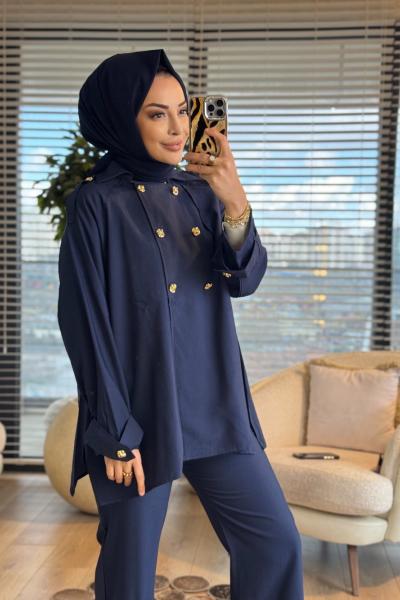 3299 Aller Detaylı Takım Lacivert