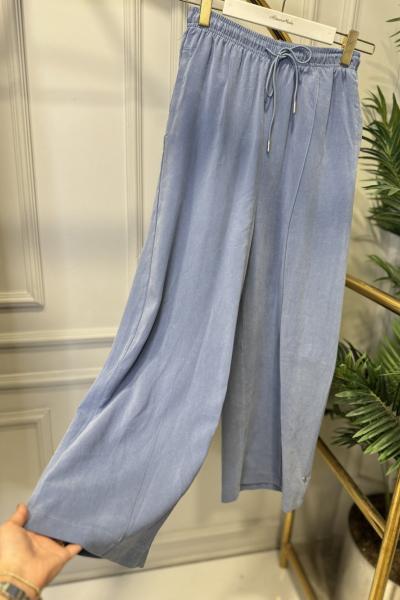 34512 Plazzo Ön Dikişli Pantolon Mavi