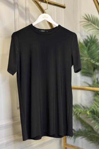 3943 Yarım Kol Bluz Siyah