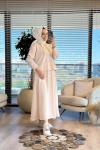 4425 Oysho Kapşonlu Etekli Takım Krem