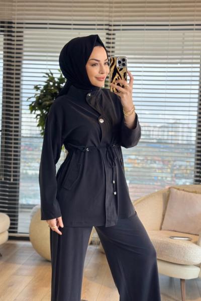 4447 Oysho Fermuar Üstü Kapaklı Takım Siyah