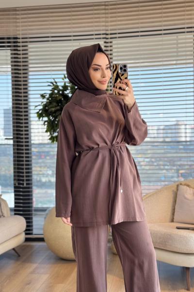 4461 Degaje Yaka Yakası Ferm. Takım Kahve