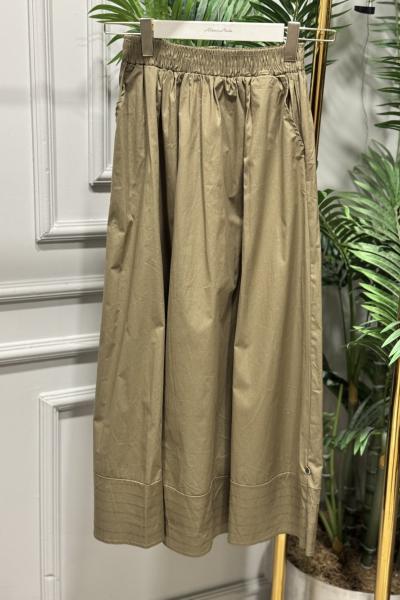 5020 Koton Beli Lastikli Cepli Etek Haki