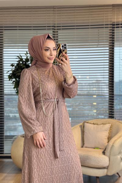 5062 Lokma Elbise Bej