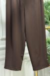 5618 Elegance Beli Lastikli Dar Paça Pantolon Kahve