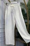7265 Keten Bol Paça Pantolon Ekru
