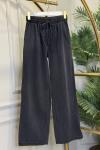7271 Tencel Beli Bağcıklı Pantolon Siyah