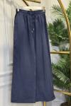 7272 Beli Lastikli Bol Paça Pantolon Lacivert