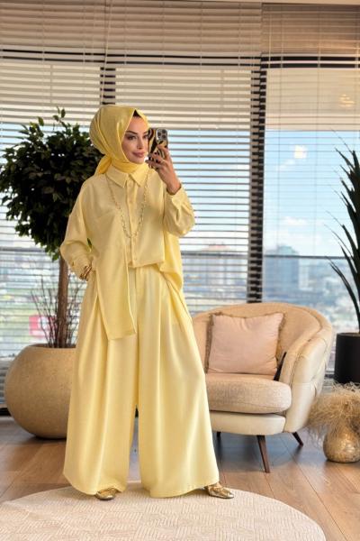 73067 Sol Taraf Parça Ve Cep Detaylı  Takım Sarı