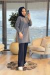 7765 Simli Ve Pullu Triko Tunik Antrasit