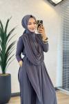 HWN6274 Beyza Şalvarlı Takım Antrasit