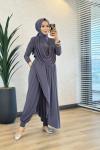 HWN6274 Beyza Şalvarlı Takım Antrasit