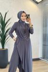 HWN6274 Beyza Şalvarlı Takım Antrasit
