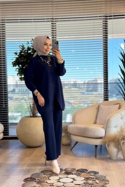 MRW1559 Makas Triko Tunik Lacivert