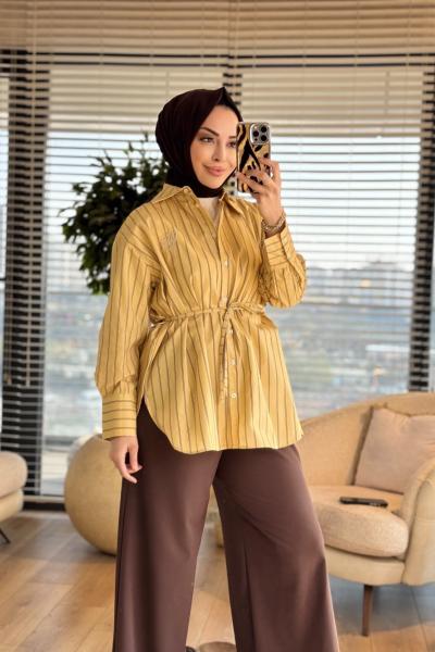 MRW1627 Old Retro Gömlek Sarı