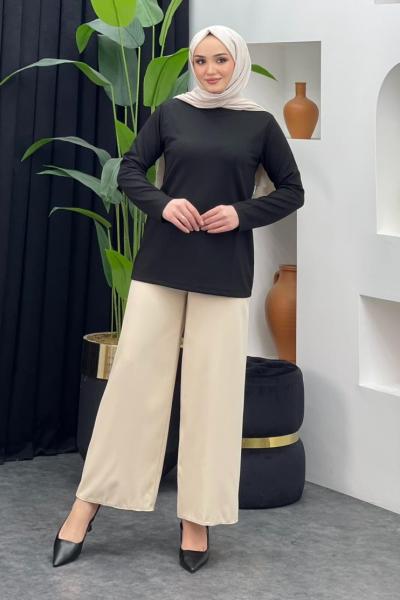 Bağlamalı Bol Paça Pantolon