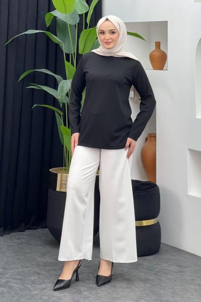 Bağlamalı Bol Paça Pantolon