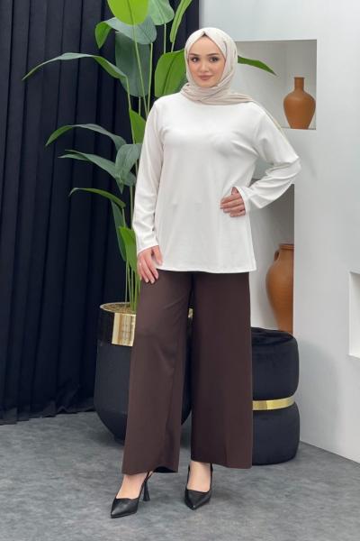 Bağlamalı Bol Paça Pantolon