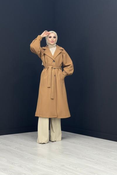 Balon Kol Kaşe Kaban