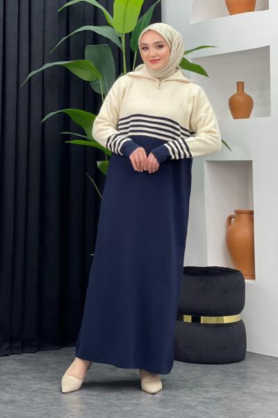 Duygu Çizgili Elbise