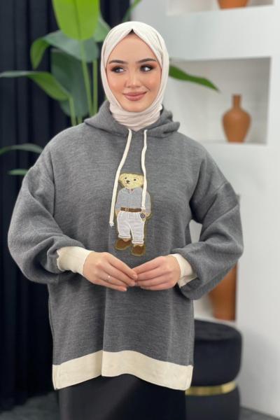 Kapşonlu Ayıcıklı Sweat