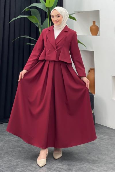 Kısa Ceket Etekli Takım