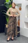 Leopar Desenli Şifon Etek