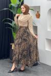 Leopar Desenli Şifon Etek