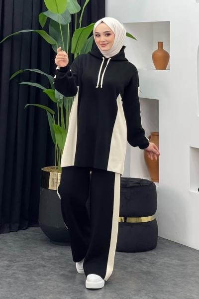 Mars Kapşonlu Triko Takım