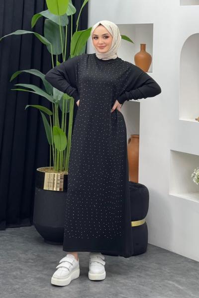 Taşlı Merserize Elbise