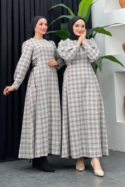 Tüvit Bağcıklı Elbise