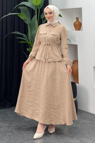 Yazlık Tarz Etekli Takım